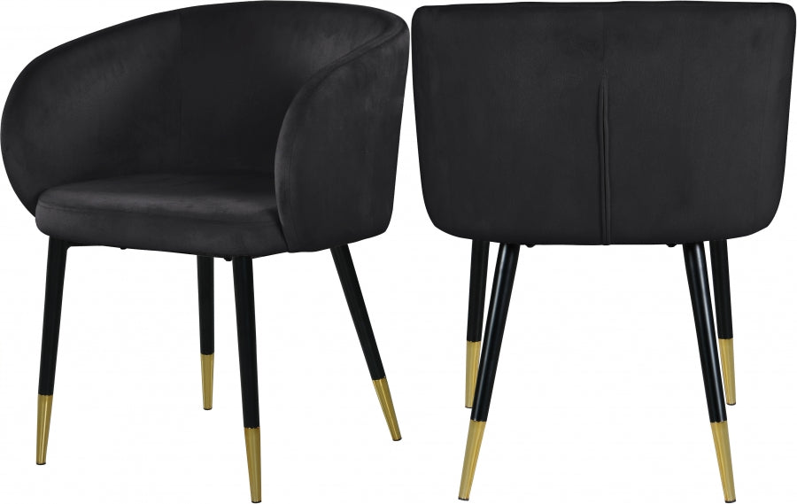 Chaise de salle à manger en velours Louise