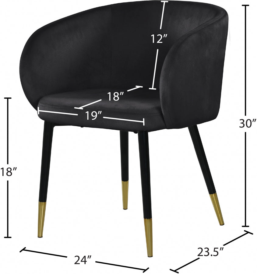Chaise de salle à manger en velours Louise