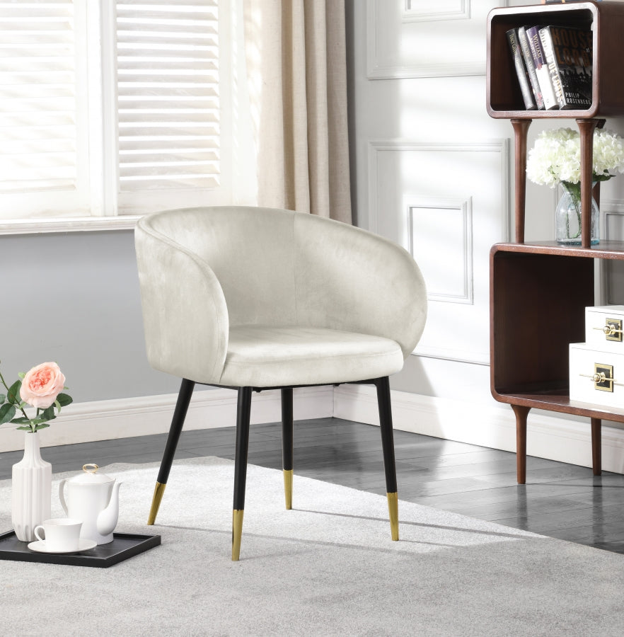 Chaise de salle à manger en velours Louise