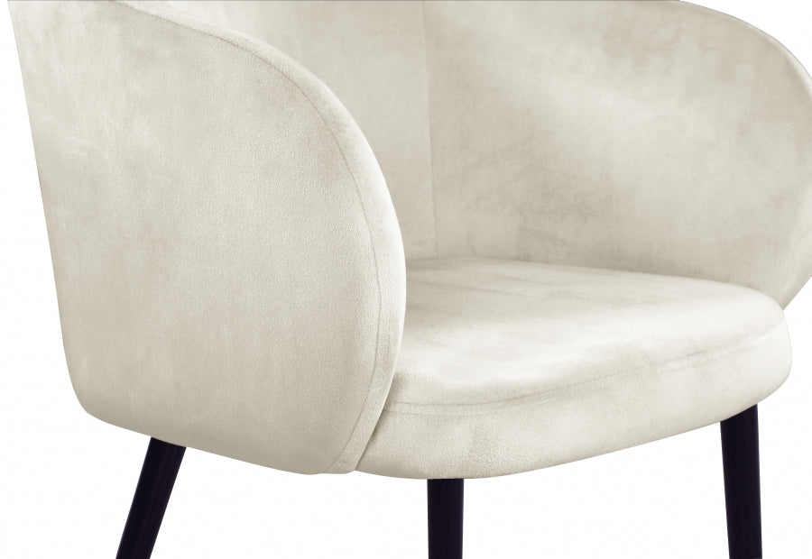 Chaise de salle à manger en velours Louise
