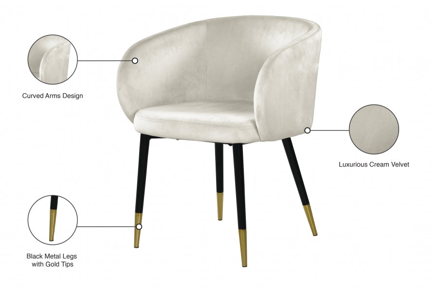 Chaise de salle à manger en velours Louise