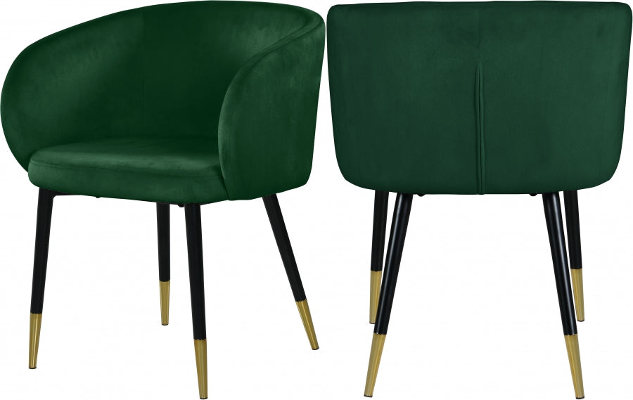 Chaise de salle à manger en velours Louise