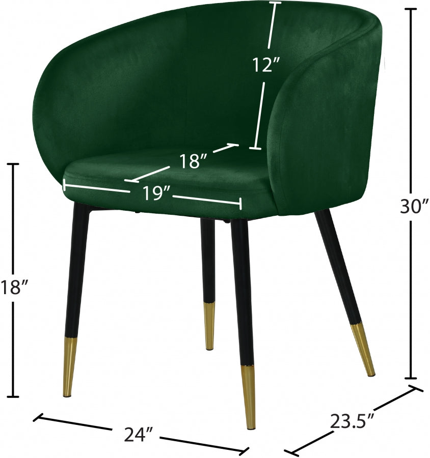 Chaise de salle à manger en velours Louise