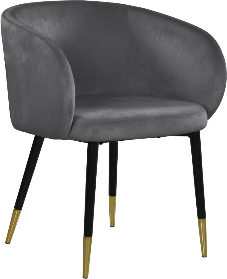 Chaise de salle à manger en velours Louise