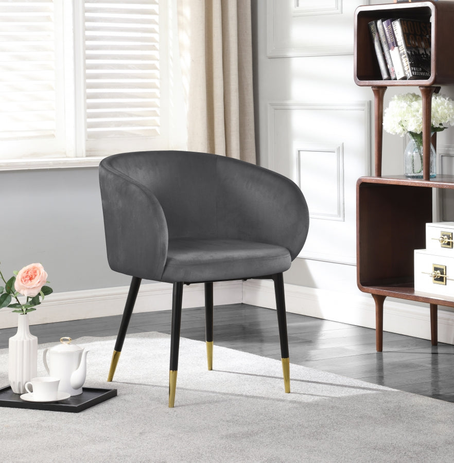 Chaise de salle à manger en velours Louise