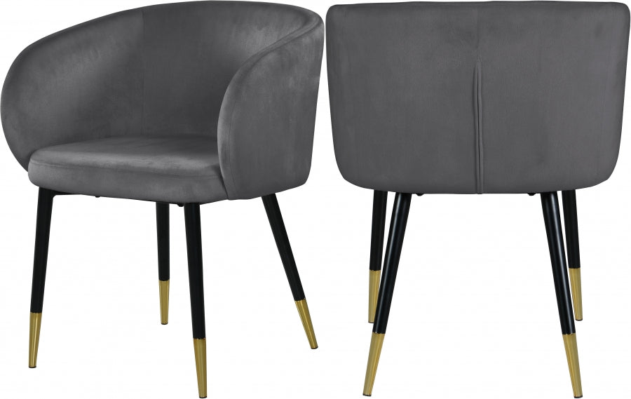 Chaise de salle à manger en velours Louise