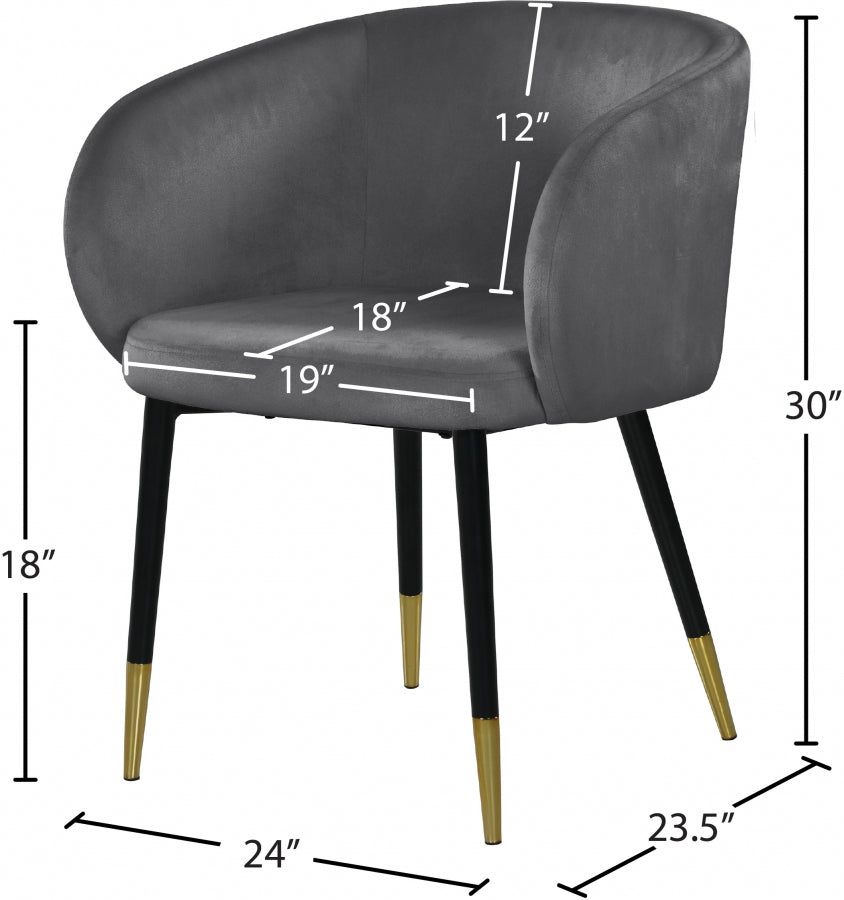 Chaise de salle à manger en velours Louise