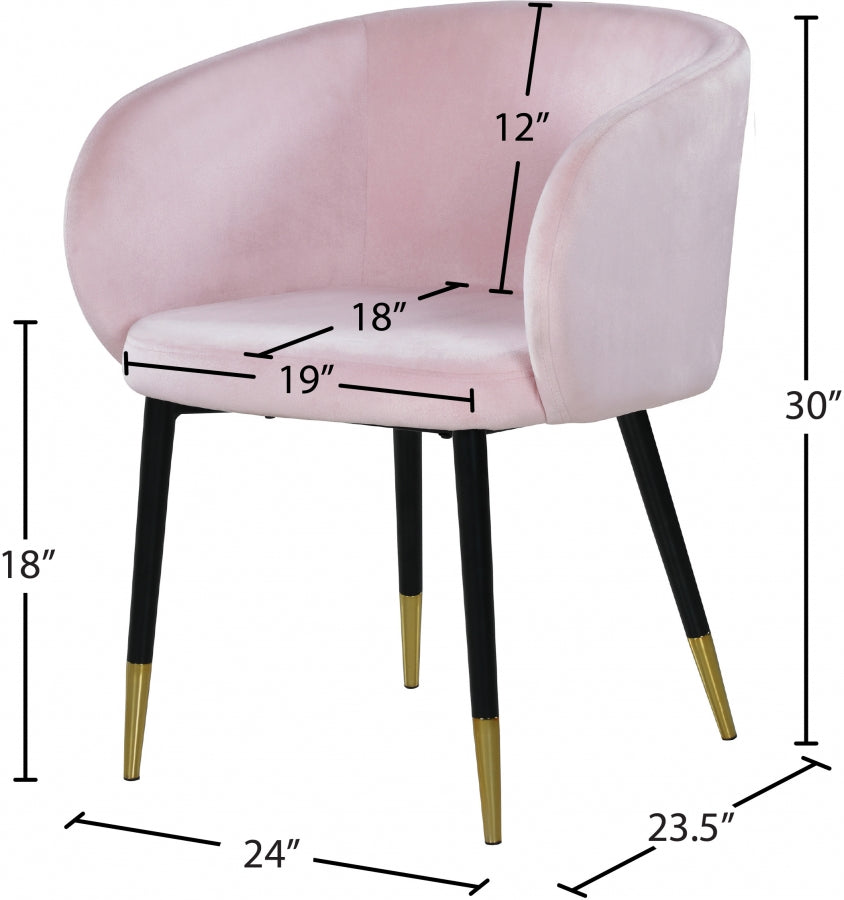 Chaise de salle à manger en velours Louise