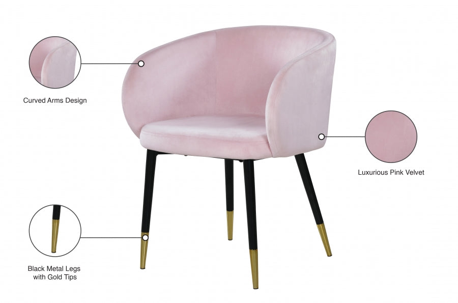 Chaise de salle à manger en velours Louise