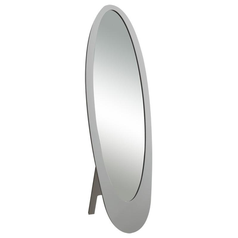 MIROIR - 59"H / CADRE OVALE CONTEMPORAIN GRIS 