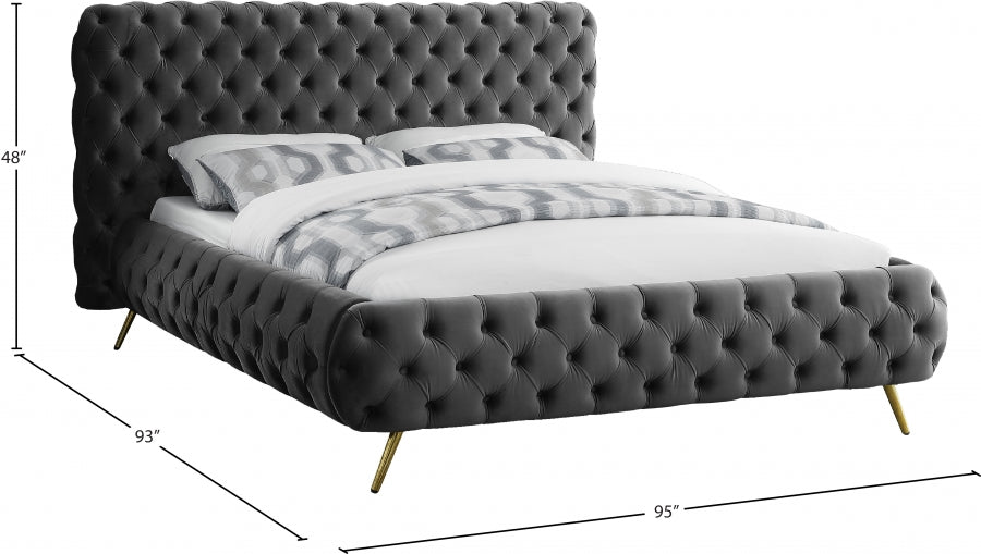 Lit en velours Delano