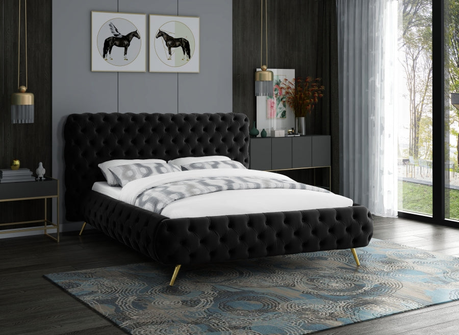 Lit en velours Delano