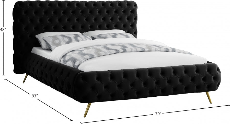 Lit en velours Delano