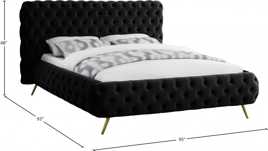 Lit en velours Delano