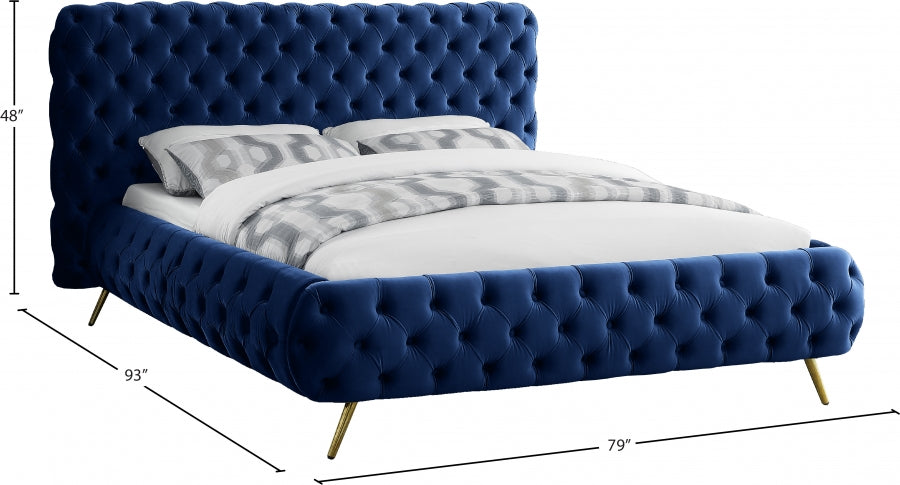 Lit en velours Delano