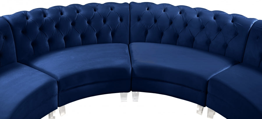 Sectionnel modulaire en velours Anabella