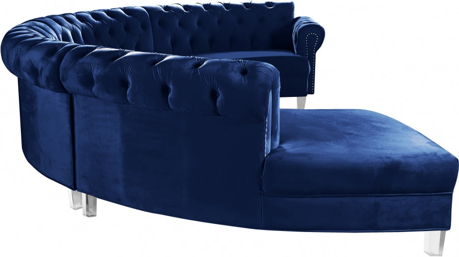 Sectionnel modulaire en velours Anabella