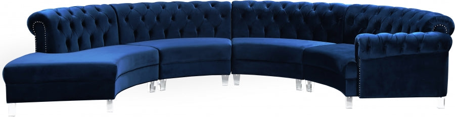 Sectionnel modulaire en velours Anabella