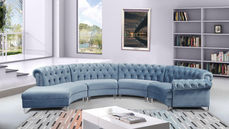 Sectionnel modulaire en velours Anabella