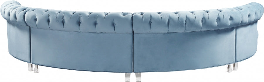 Sectionnel modulaire en velours Anabella