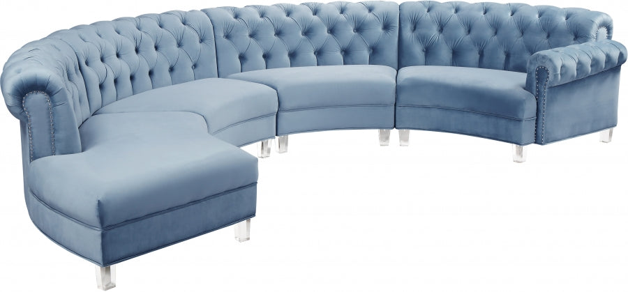 Sectionnel modulaire en velours Anabella
