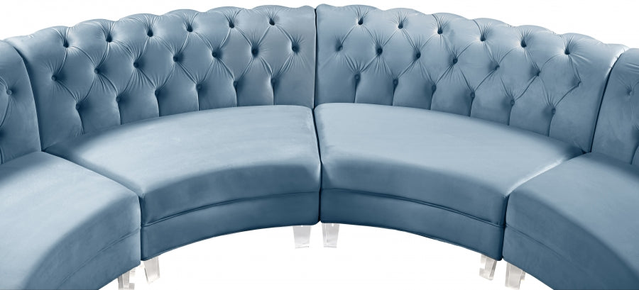 Sectionnel modulaire en velours Anabella