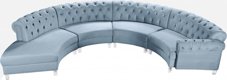 Sectionnel modulaire en velours Anabella