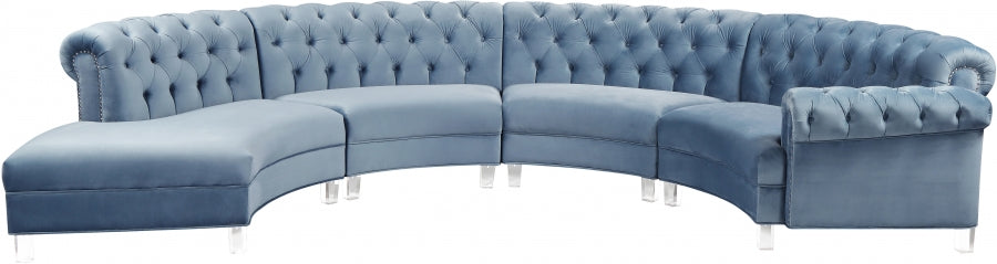 Sectionnel modulaire en velours Anabella