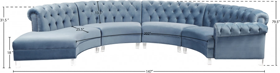 Sectionnel modulaire en velours Anabella