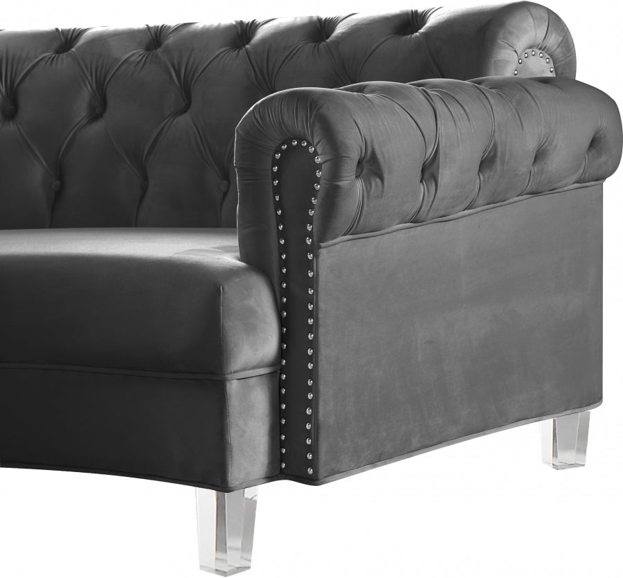 Sectionnel modulaire en velours Anabella