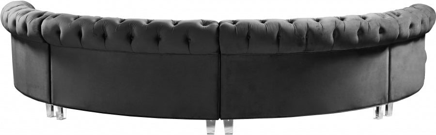 Sectionnel modulaire en velours Anabella