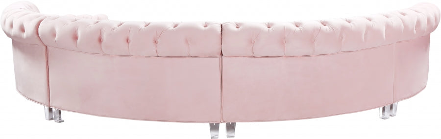 Sectionnel modulaire en velours Anabella