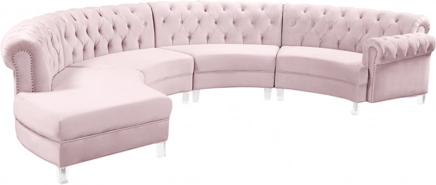 Sectionnel modulaire en velours Anabella