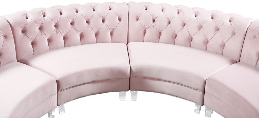 Sectionnel modulaire en velours Anabella