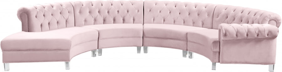 Sectionnel modulaire en velours Anabella