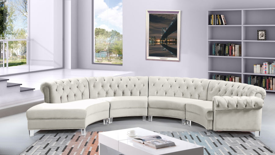 Sectionnel modulaire en velours Anabella
