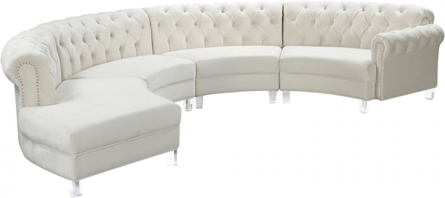 Sectionnel modulaire en velours Anabella