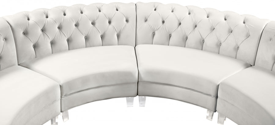 Sectionnel modulaire en velours Anabella