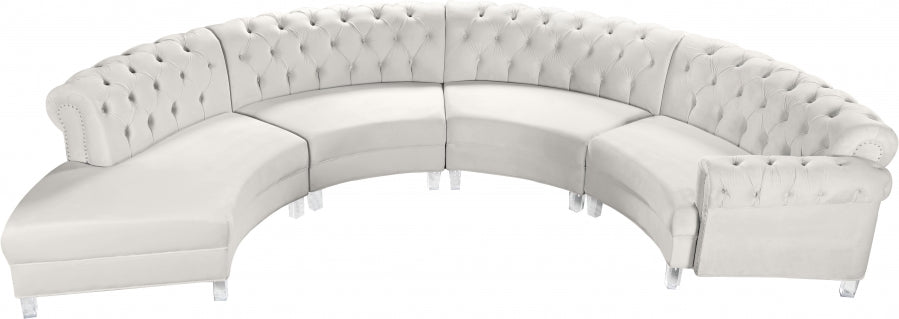 Sectionnel modulaire en velours Anabella