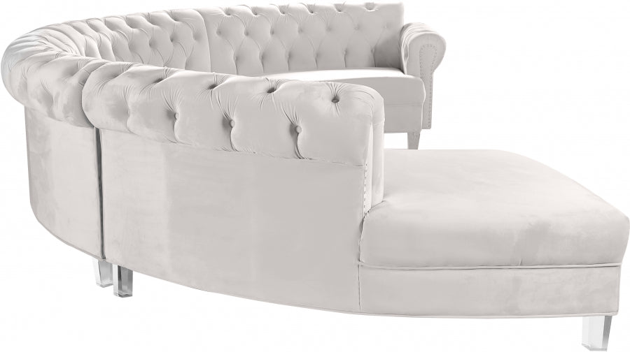 Sectionnel modulaire en velours Anabella