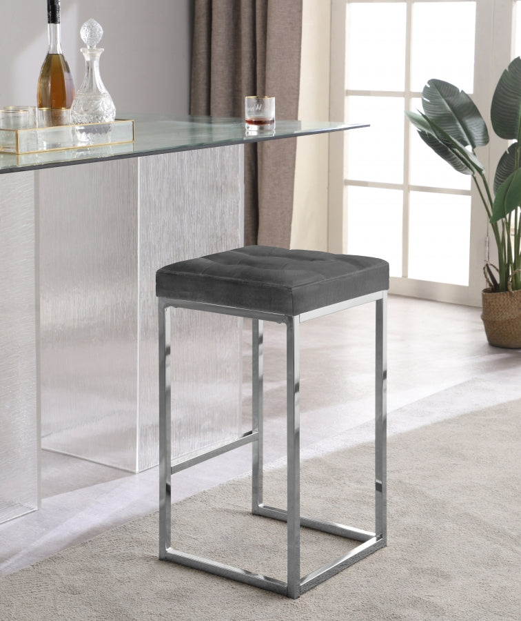 Tabouret de comptoir en velours Nicola