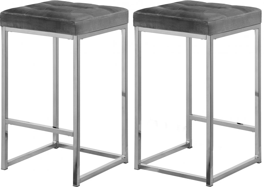 Tabouret de comptoir en velours Nicola