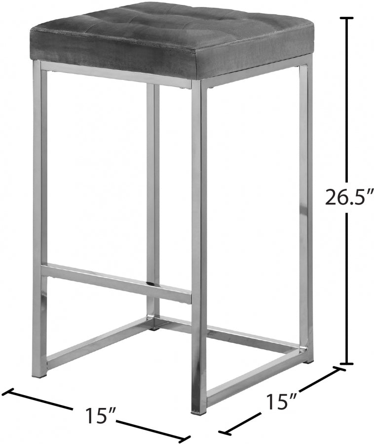 Tabouret de comptoir en velours Nicola