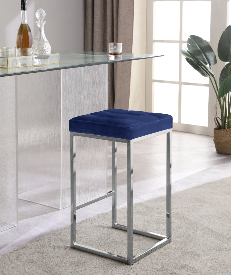 Tabouret de comptoir en velours Nicola