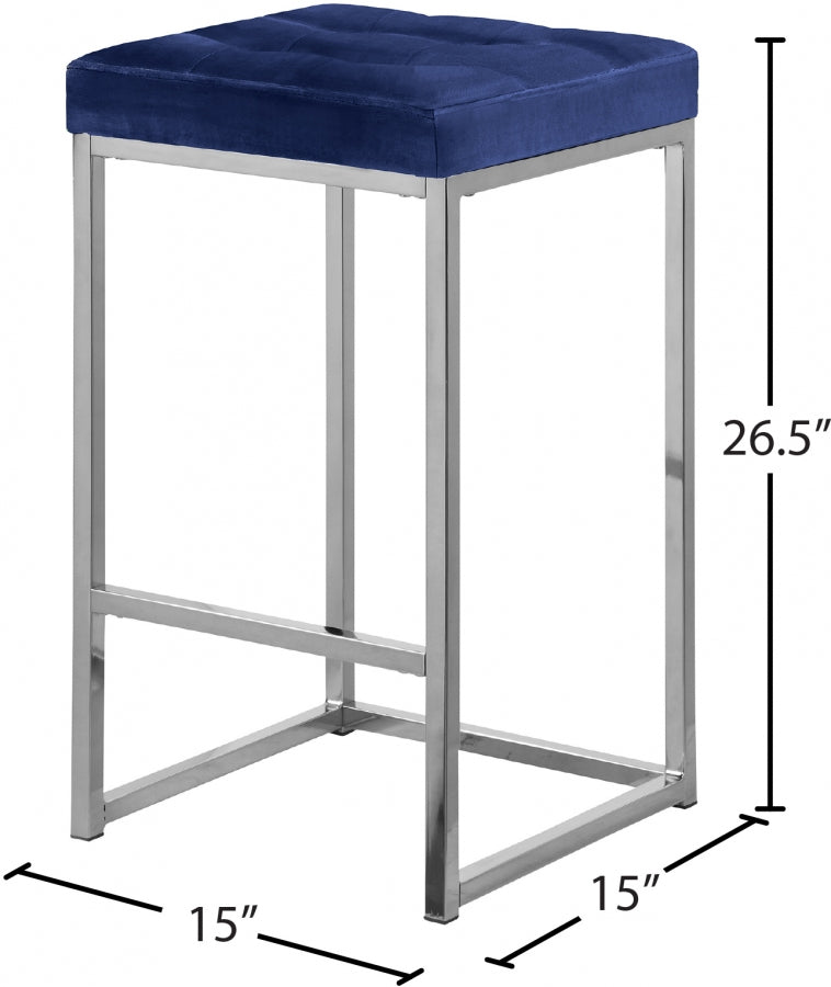 Tabouret de comptoir en velours Nicola