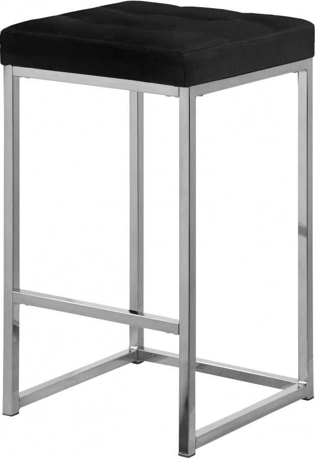 Tabouret de comptoir en velours Nicola
