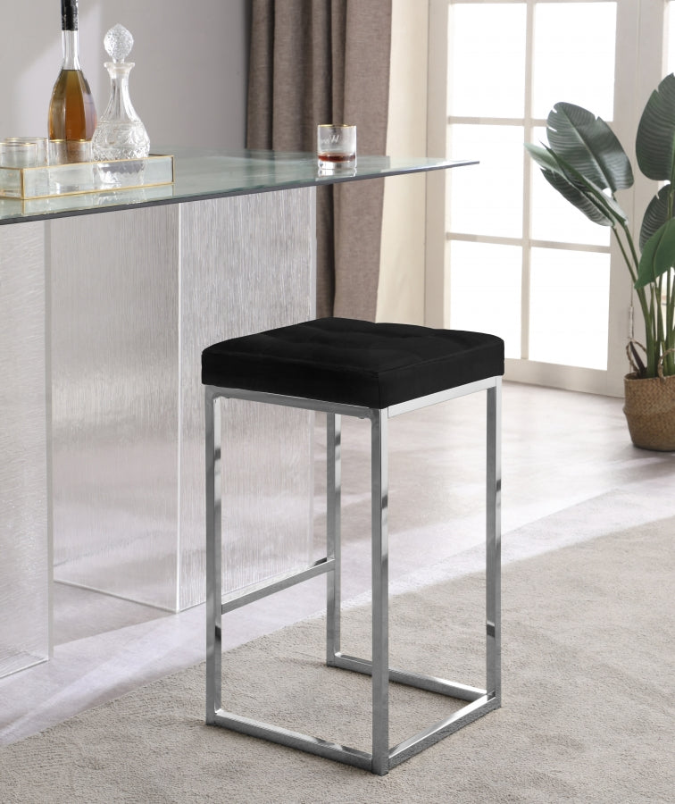 Tabouret de comptoir en velours Nicola