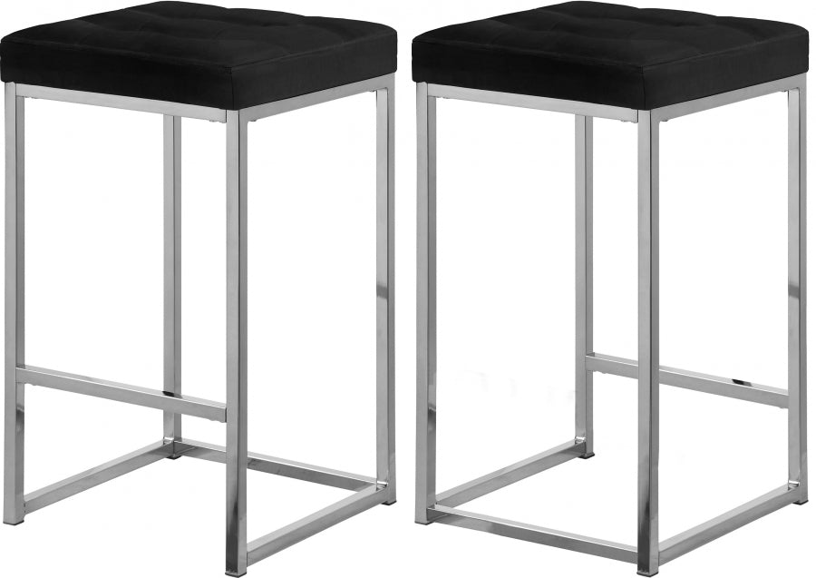 Tabouret de comptoir en velours Nicola
