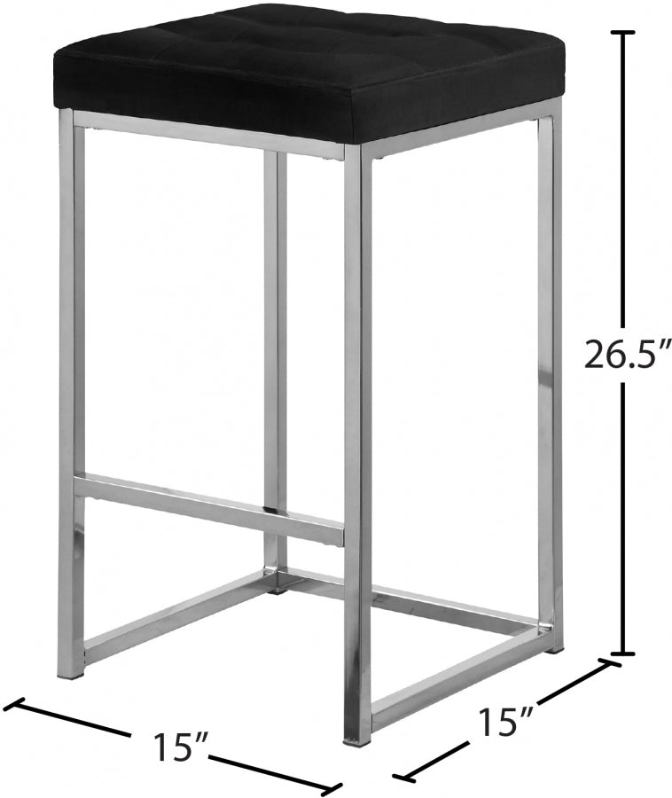 Tabouret de comptoir en velours Nicola