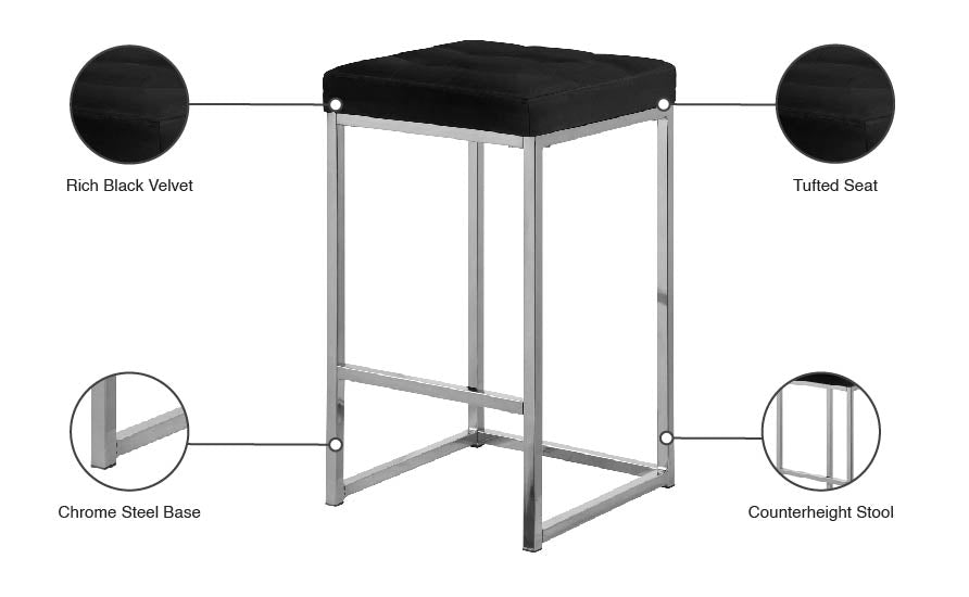 Tabouret de comptoir en velours Nicola